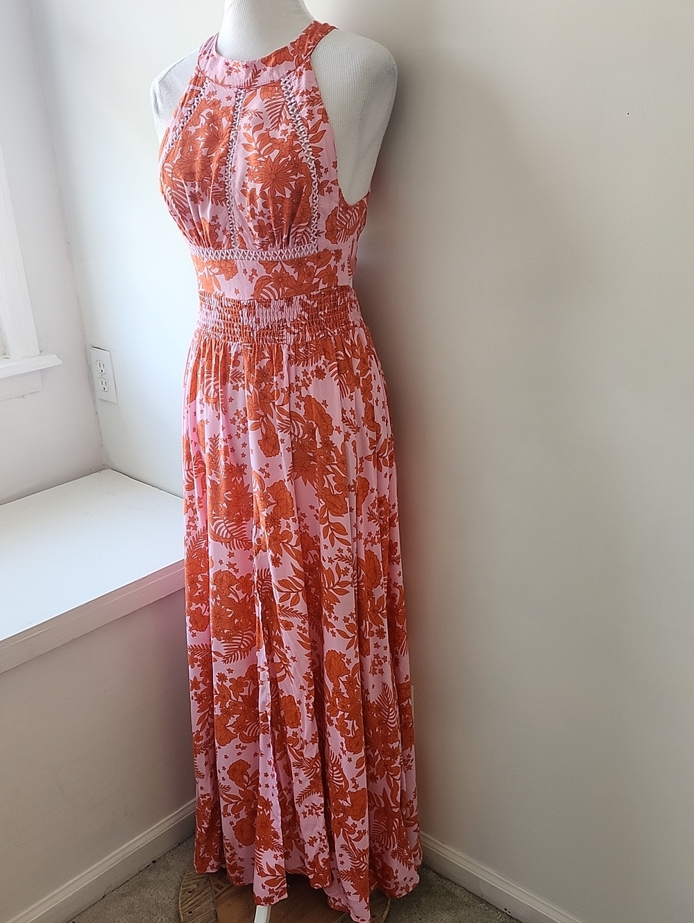 Abel the Label Anthropologie Rumi Maxi Dress Open Back Halter